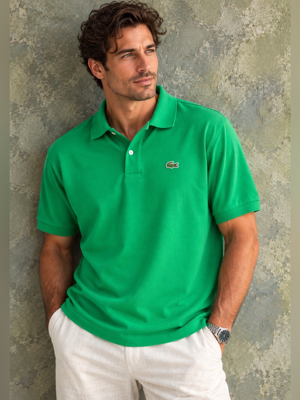 Lacoste Men's Green dize 2XL Classic Polo Shirt 100% Cotton Size 7